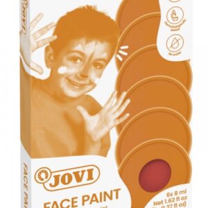 jovi estuche de 6 botes 8ml maquillaje crema hipoalergenico base grasa facil aplicacion gran cobertura colores mezclables sin parabenos retiro facil secado rapido color rojo