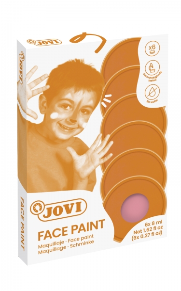 jovi estuche de 6 botes maquillaje crema hipoalergenico base grasa facil aplicacion gran cobertura 12 colores mezclables sin parabenos retiro facil color rosa
