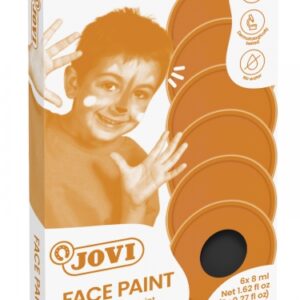 jovi estuche de 6 botes 8ml maquillaje crema hipoalergenico base grasa facil aplicacion gran cubricion mezclables sin parabenos facil de retirar color negro
