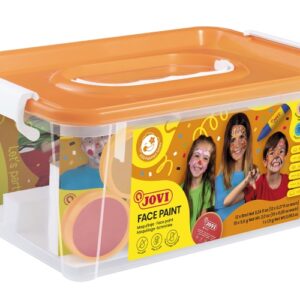 jovi baul escolar de maquillaje con 12 botes 8ml surtidos + accesorios gran surtido de colores incluye guia con ideas ideal para actividades escolares color surtido