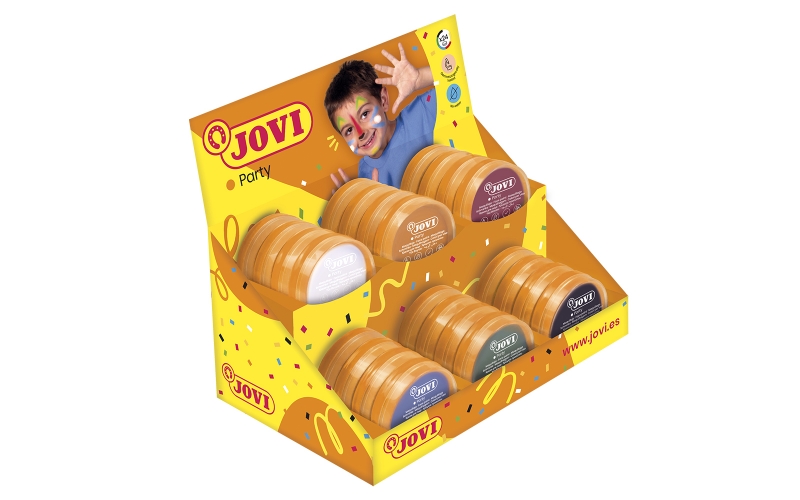 jovi expositor de 24 x 8ml maquillajes crema base graso facil aplicacion gran capacidad cubriente sin parabenos libre de alergenos color surtido