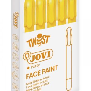 jovi twist stick de pintura de cara hipoalergenico base agua facil aplicacion gran cobertura seca rapido facil de retirar sin parabenos color amarillo