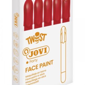 jovi twist stick de pintura de cara hipoalergenico base agua facil de aplicar y retirar gran cubricion seca rapido sin parabenos color rojo