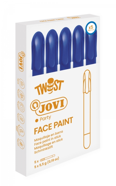 jovi twist stick de pintura de cara hipoalergenico base agua facil aplicacion gran cubricion seca rapido facil de retirar sin parabenos color azul