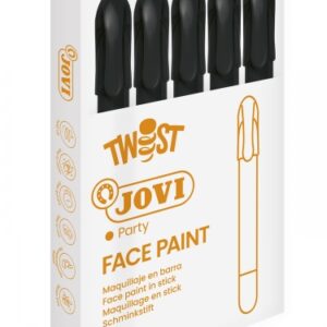 jovi twist stick de pintura de cara hipoalergenico base agua facil de aplicar y retirar gran cubricion seca rapido sin parabenos seguro para todo tipo de pieles color negro
