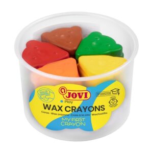 jovi my first crayon bote de 30 ceras con forma de oso diseño ergonomico no manchan resistentes fomentan el correcto agarre trazos finos y gruesos color surtido