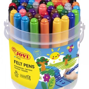 jovi felt pens bote de 48 rotuladores jumbo punta de 3mm tinta de gran fijacion capuchon de seguridad ventilado colores surtidos