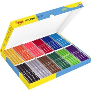 jovi felt pens pack escolar 96 rotuladores jumbo punta resistente capuchon ventilado tinta de gran fijacion ideal para escuelas infantiles colores surtidos