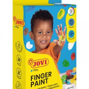 jovi finger paint estuche de 6 botes pintura de dedos colores mezclables textura gelatinosa lavable sin gluten no toxico color surtido