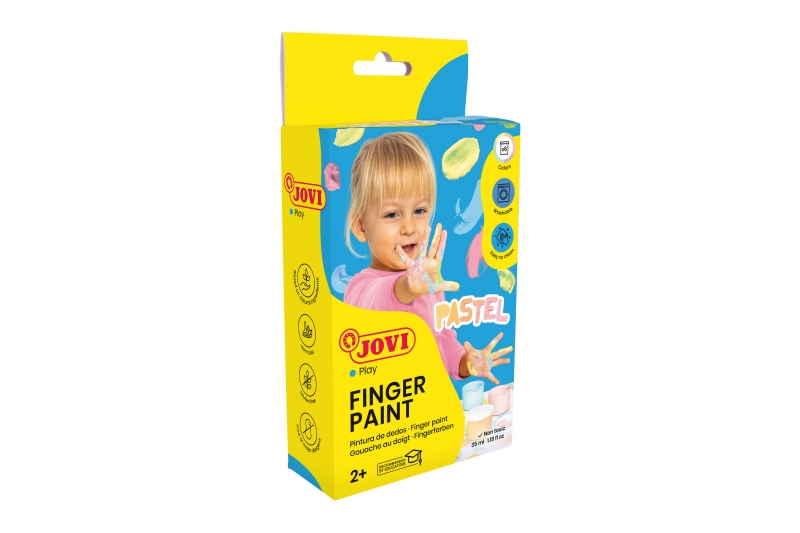 jovi finger paint estuche de 6 botes pintura de dedos ingredientes naturales mezclables textura gelatinosa lavable sin gluten ni alergenos color surtido