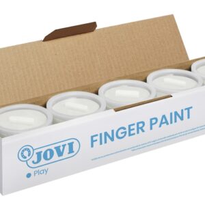 jovi bote de pintura de dedos 125ml pintura de dedos colores mezclables textura gelatinosa lavable sin gluten ni alergenos no toxico estimula la coordinacion motora color blanco