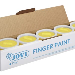 jovi bote de pintura de dedos 125ml pintura de dedos colores mezclables textura gelatinosa lavable sin gluten ni alergenos no toxico estimula la coordinacion motora color amarillo