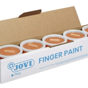 jovi bote de pintura de dedos 125ml pintura de dedos colores mezclables textura gelatinosa lavable sin gluten ni alergenos no toxico estimula la coordinacion motora color naranja