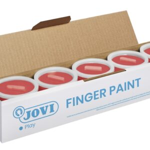 jovi bote de pintura de dedos 125ml pintura de dedos colores mezclables textura gelatinosa lavable sin gluten ni alergenos no toxico estimula la coordinacion motora color rojo