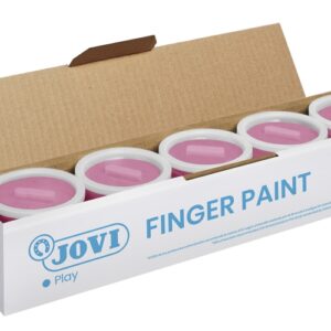 jovi bote de pintura de dedos 125ml colores mezclables textura gelatinosa lavable sin gluten ni alergenos no toxico color rosa
