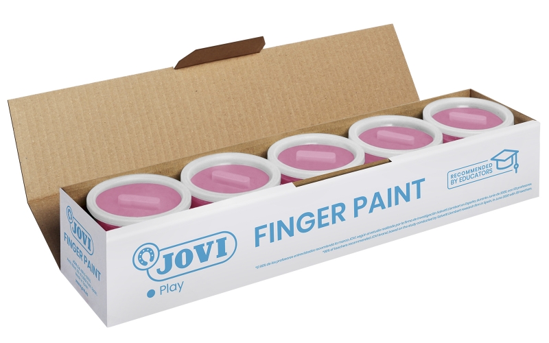 jovi bote de pintura de dedos 125ml colores mezclables textura gelatinosa lavable sin gluten ni alergenos no toxico color rosa