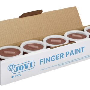 jovi bote de pintura de dedos 125ml pintura de dedos ingredientes naturales mezclables textura gelatinosa lavable color marrón