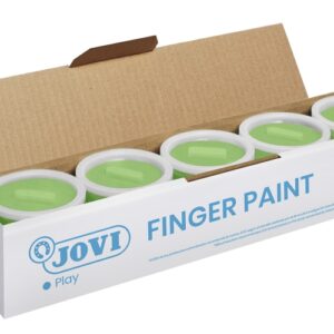 jovi bote de pintura de dedos 125ml colores mezclables textura gelatinosa lavable sin gluten ni alergenos no toxico color verde