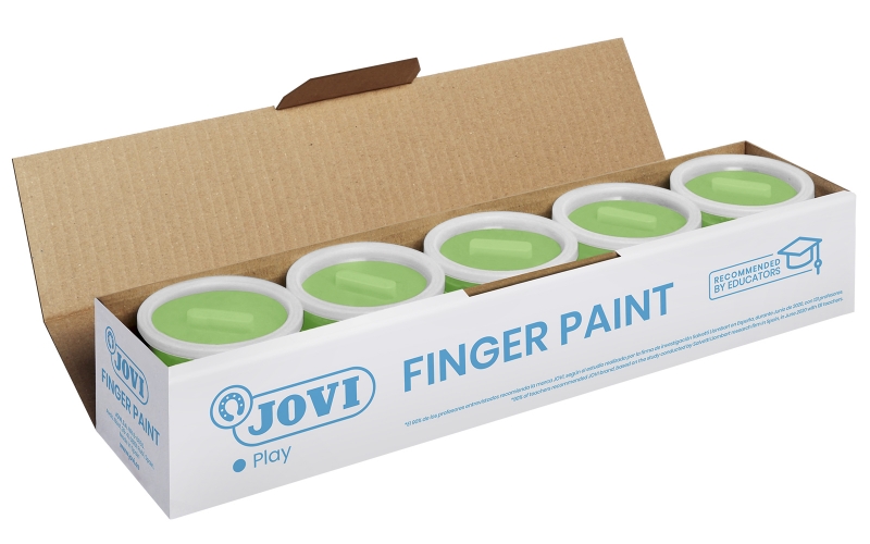 jovi bote de pintura de dedos 125ml colores mezclables textura gelatinosa lavable sin gluten ni alergenos no toxico color verde