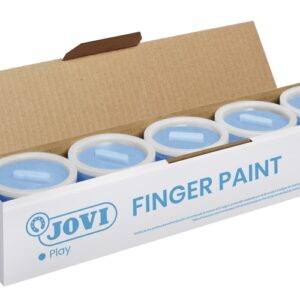 jovi bote de pintura de dedos 125ml pintura de dedos colores mezclables textura gelatinosa lavable sin gluten ni alergenos no toxico estimula la coordinacion motora color azul
