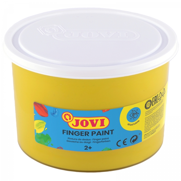 jovi finger paint bote de 500ml pintura de dedos ingredientes naturales colores mezclables textura gelatinosa lavable color amarillo