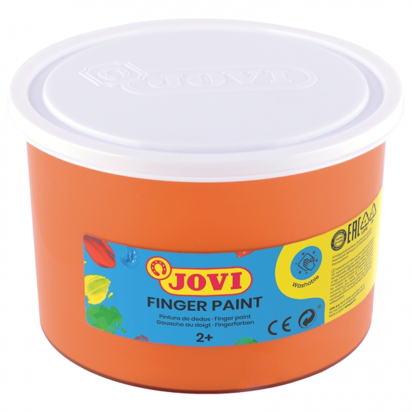 jovi finger paint bote de 500ml pintura de dedos ingredientes naturales colores mezclables textura gelatinosa lavable sin gluten no toxico color naranja