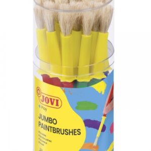jovi jumbo paint brushes bote 20 pinceles medianos pelo cerda gruesos de pelo natural mango de plastico no gotean limpieza facil sistema de corona antirrodamiento color varios