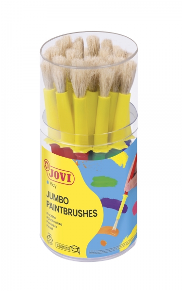 jovi jumbo paint brushes bote 20 pinceles medianos pelo cerda gruesos de pelo natural mango de plastico no gotean limpieza facil sistema de corona antirrodamiento color varios