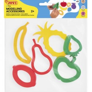 jovi modelling accessories bolsa colgable con 6 moldes de corte frutas moldes de plastico para plastilina formas de fruta color surtido