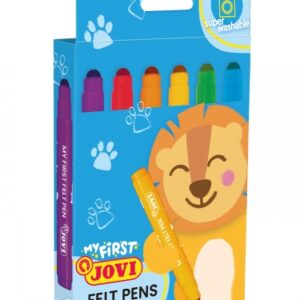 jovi my first felt pen estuche de 6 rotuladores tinta super lavable tamaño ideal para manos pequeñas punta antihundimiento trazo constante color surtido