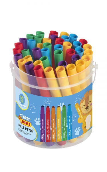 jovi my first felt pen bote 36 rotuladores punta antihundimiento facil deslizamiento color surtido