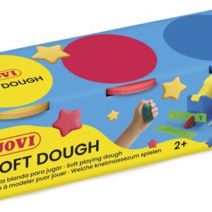 jovi soft dough blandiver estuche de 3 botes 110gr blanda y flexible facil de amasar y moldear ideal para iniciacion al modelaje fomenta creatividad y motricidad fina color surtido