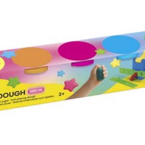 jovi soft dough estuche de 5 botes colores neon blanda y flexible facil de amasar y moldear ideal para iniciacion al modelaje fomenta creatividad y motricidad fina color surtido