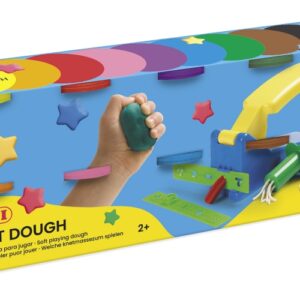 jovi soft dough blandiver estuche de 10 botes 110gr blanda y flexible facil de amasar y moldear ideal para iniciacion al modelaje fomenta creatividad y motricidad fina color surtido