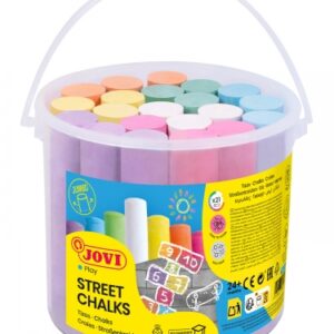 jovi street chalks bote 21 tizas jumbo especiales para dibujar en el suelo tizas redondas facil eliminacion con agua poco resto de polvo en las manos color surtido