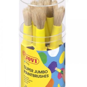 jovi super jumbo paint brushes bote 9 pinceles gruesos pelo cerda mango de plastico no gotean limpieza facil sistema de corona antirrodamiento color varios