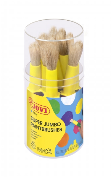 jovi super jumbo paint brushes bote 9 pinceles gruesos pelo cerda mango de plastico no gotean limpieza facil sistema de corona antirrodamiento color varios