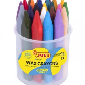 jovi jumbo easy grip bote de 24 ceras triangulares no manchan super resistente agarre facil trazo suave apto para sacapuntas libre de alergenos color surtido