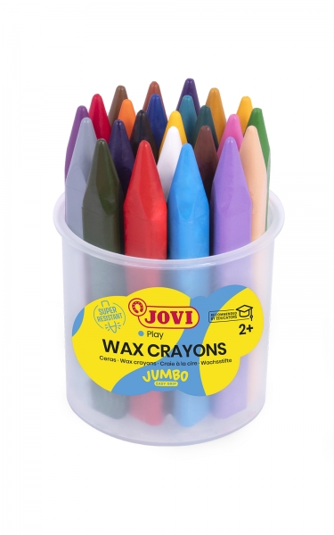 jovi jumbo easy grip bote de 24 ceras triangulares no manchan super resistente agarre facil trazo suave apto para sacapuntas libre de alergenos color surtido