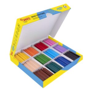 jovi jumbo easy grip caja de 300 ceras triangulares super resistentes no manchan ni se rompen agarre facil ideal paea escuelas infantiles colores surtido