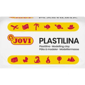jovi caja de 30 pastilla de plastilinas 50gr pasta vegetal no se seca sin gluten inocua facil de moldear ideal para figuras voluminosas color blanco