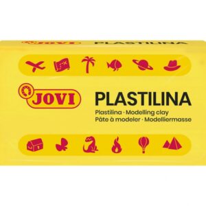 jovi caja de 30 pastillas de plastilina 50gr muy moldeable no se seca sin gluten libre de alergenos no toxica color amarillo