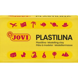 jovi caja de 30 pastillas de plastilina 50gr pasta de modelar vegetal no se seca sin gluten inocua facil de moldear ideal para figuras en volumen color amarillo