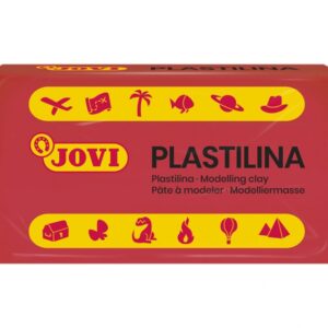 jovi caja de 30 pastillas de plastilina 50gr pasta de modelar vegetal mezclables no endurece sin gluten inocua y no toxica color rojo
