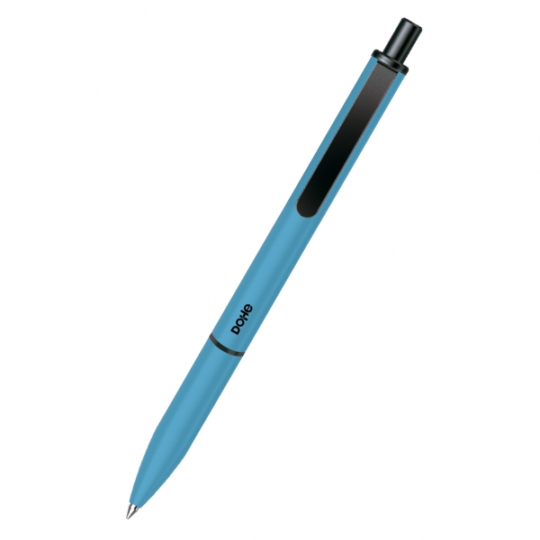 dohe elegance pack de 4 boligrafos punta fina de 0,5mm fabricados en aluminio tacto soft color azul