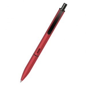 dohe elegance pack de 4 boligrafos punta fina de 0,5mm fabricados en aluminio tacto soft color burdeos