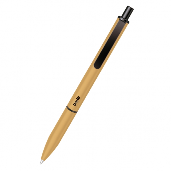 dohe elegance pack de 4 boligrafos punta fina de 0,5mm fabricados en aluminio tacto soft color ocre
