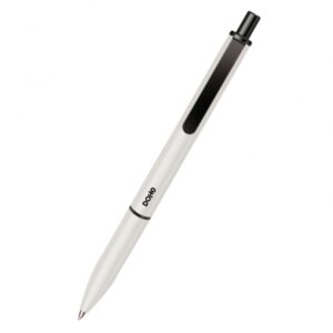 dohe elegance pack de 4 boligrafos punta fina de 0,5mm fabricados en aluminio tacto soft color blanco