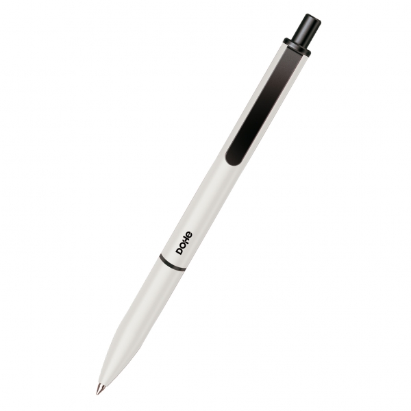 dohe elegance pack de 4 boligrafos punta fina de 0,5mm fabricados en aluminio tacto soft color blanco