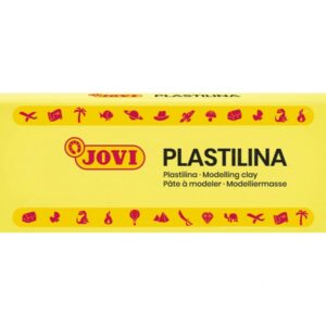 jovi caja de 15 pastillas de plastilina 150gr 100% vegetal muy moldeable no se seca sin gluten inocua y no toxica ideal para figuras en volumen color amarillo